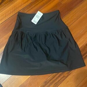Island Escape Swimsuit Bottoms with Attached Overskirt Black Separates 8 New
